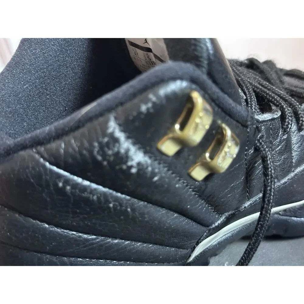 Kids Nike Air Jordan 12 Shoes Sz 4Y Black White Retro 153265-013 Sneakers Youth